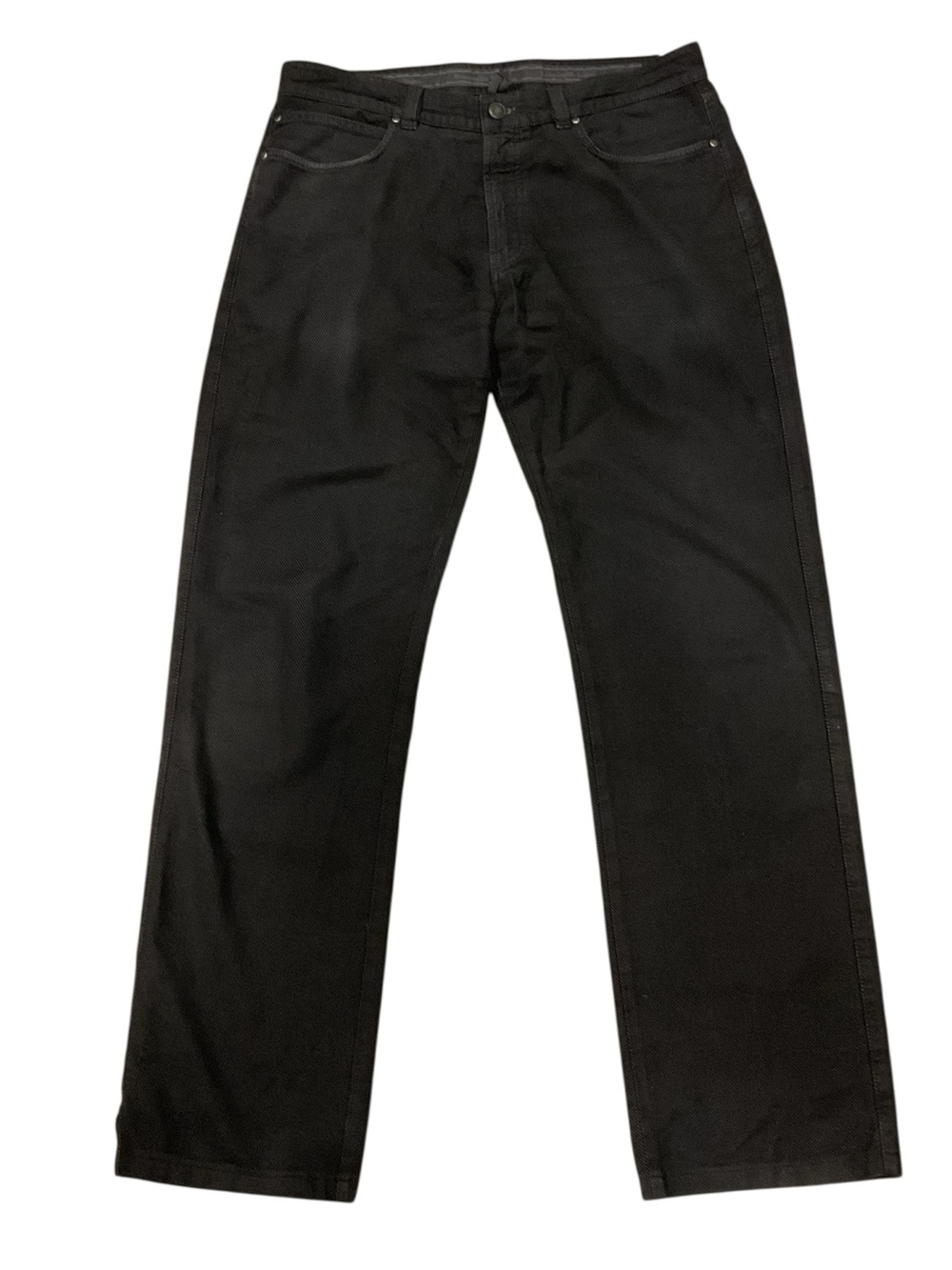 Ermenegildo Zegna Men’s Black Bamboo Blend Straight Pants